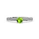 2 - Evika 1.53 ctw Peridot (6.50 mm) Accented Natural Diamonds Bridal Set Ring  