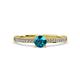 2 - Evika 1.38 ctw London Blue Topaz (6.50 mm) Accented Natural Diamonds Bridal Set Ring  