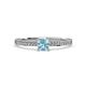 2 - Evika 1.30 ctw Aquamarine (6.50 mm) Accented Natural Diamonds Bridal Set Ring  