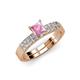 4 - Fenice Pink Tourmaline and Diamond Bridal Set Ring 