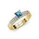 4 - Fenice Blue Topaz and Diamond Bridal Set Ring 