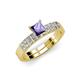 4 - Fenice Iolite and Diamond Bridal Set Ring 