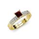 4 - Fenice Red Garnet and Diamond Bridal Set Ring 