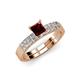 4 - Fenice Red Garnet and Diamond Bridal Set Ring 