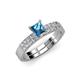 4 - Fenice Blue Topaz and Diamond Bridal Set Ring 