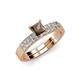 4 - Fenice Smoky Quartz and Diamond Bridal Set Ring 