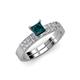 4 - Fenice London Blue Topaz and Diamond Bridal Set Ring 