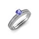 1 - Evika 1.35 ctw Tanzanite (6.50 mm) Accented Natural Diamonds Bridal Set Ring  