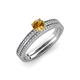 1 - Evika 1.30 ctw Citrine (6.50 mm) Accented Natural Diamonds Bridal Set Ring  