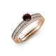 1 - Evika 1.48 ctw Red Garnet (6.50 mm) Accented Natural Diamonds Bridal Set Ring  