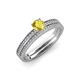 1 - Evika 1.38 ctw Yellow Sapphire (6.00 mm) Accented Natural Diamonds Bridal Set Ring  