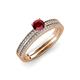 1 - Evika 1.38 ctw Ruby (6.00 mm) Accented Natural Diamonds Bridal Set Ring  