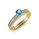 1 - Evika 1.38 ctw London Blue Topaz (6.50 mm) Accented Natural Diamonds Bridal Set Ring  