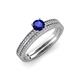 1 - Evika 1.73 ctw Blue Sapphire (6.50 mm) Accented Natural Diamonds Bridal Set Ring  