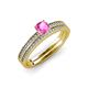 1 - Evika 1.38 ctw Pink Sapphire (6.00 mm) Accented Natural Diamonds Bridal Set Ring  