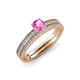 1 - Evika 1.38 ctw Pink Sapphire (6.00 mm) Accented Natural Diamonds Bridal Set Ring  