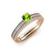 1 - Evika 1.53 ctw Peridot (6.50 mm) Accented Natural Diamonds Bridal Set Ring  