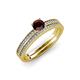 1 - Evika 1.48 ctw Red Garnet (6.50 mm) Accented Natural Diamonds Bridal Set Ring  