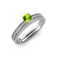 1 - Evika 1.53 ctw Peridot (6.50 mm) Accented Natural Diamonds Bridal Set Ring  