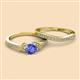 2 - Freya 6.50 mm Tanzanite and Diamond Butterfly Bridal Set Ring 