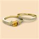 2 - Freya 6.50 mm Citrine and Diamond Butterfly Bridal Set Ring 