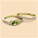 2 - Freya 6.50 mm Peridot and Diamond Butterfly Bridal Set Ring 