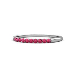 Clara Ruby Stone Wedding Band Ruby Stone Womens Wedding Band Stackable ctw Sterling Silver