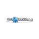 2 - Sezen Blue Topaz and Diamond Bridal Set Ring 