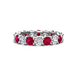 Laida Ruby and Diamond Eternity Band Ruby and Diamond ctw Womens Eternity Ring Stackable K White Gold