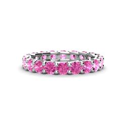 Laida Pink Sapphire Eternity Band Pink Sapphire ctw Womens Eternity Ring Stackable K White Gold