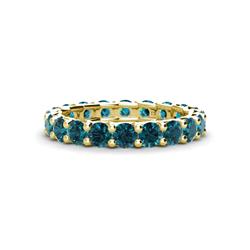 Laida Blue Diamond Eternity Band Blue Diamond ctw Womens Eternity Ring Stackable K Yellow Gold