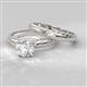 2 - Eudora Classic Black Diamond Solitaire Bridal Set Ring 