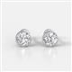 2 - Caryl GIA Certified Natural Round Diamond 1.50 ctw (SI/G) Euro Bezel Set Solitaire Stud Earrings 