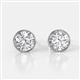 2 - Caryl GIA Certified Natural Round Diamond 3.00 ctw (SI/G) Euro Bezel Set Solitaire Stud Earrings 
