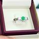 2 - Jamille Emerald and Diamond Three Stone with Side Emerald Ring 