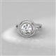 2 - Elle 1.37 ctw IGI Certified Lab Grown Diamond Round (6.50 mm) & Natural Diamond Round (0.80 mm) Double Halo Engagement Ring  