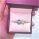 2 - Tanya Oval Shape Aquamarine & Cushion Shape Blue Topaz 2 Stone Duo Ring 