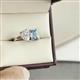 2 - Nadya Pear Shape IGI Certified Lab Grown Diamond & Emerald Shape Amethyst 2 Stone Duo Ring 