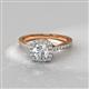 2 - Anne Desire Rhodolite Garnet and Diamond Halo Engagement Ring 
