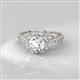 2 - Florus 1.38 ctw IGI Certified Lab Grown Diamond Round (6.50 mm) & Natural Diamond Round (1.30 mm) Halo Engagement Ring  