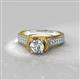 2 - Anya Desire 1.22 ctw (6.5 mm) IGI Certified Round Lab Grown Diamond (VS1/F) and Natural Diamond Solitaire Plus Engagement Ring 