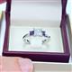 2 - Michele 1.56 ctw (5.50 mm) 3 Stone Princess Cut Lab Grown Diamond and Red Garnet Twisted Vine Engagement Ring 
