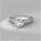 2 - Aleen IGI Certified 0.98 ctw Lab Grown Diamond Round (6.00 mm) & Natural Diamond Round (1.30 mm) Milgrain Work Women Engagement Ring  