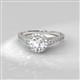 2 - Arael 0.95 ctw IGI Certified Lab Grown Diamond Round (5.80 mm) & Natural Diamond Round (1.20 mm) Halo Engagement Ring  