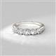 2 - Roena 0.86 ctw Rhodolite Garnet Round (3.80 mm) & (3.30 mm) 5 Stone Wedding Band 