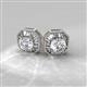 2 - Kaia White Sapphire and Diamond Halo Stud Earrings 