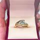 2 - Medora 1.59 ctw Trillion shape London Blue Topaz (7.00 mm) accented Natural Diamonds Engagement Ring 