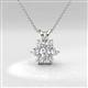 2 - Akina 0.80 ctw (3.80 mm) Round Lab Grown Diamond and Round Natural Diamond Floral Halo Pendant 