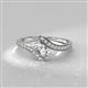 2 - Eleni Aquamarine and Black Diamond with Side Diamonds Bypass Ring 