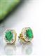 7 - Kaia Emerald and Diamond Halo Stud Earrings 